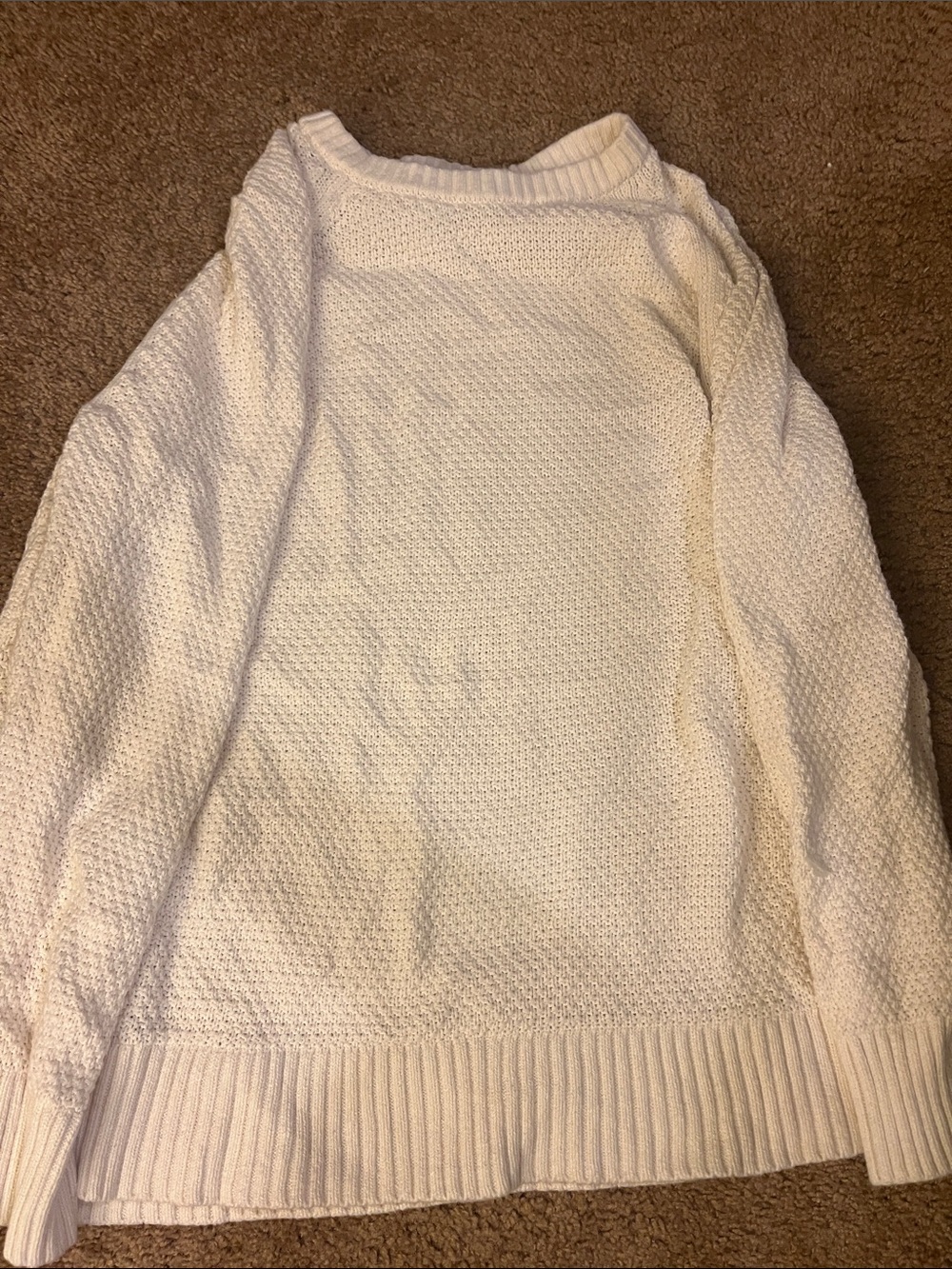 Old Navy Cream Textured Knit Sweater